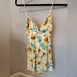 Free People Women's Altura Floral-Print Braided-Trim Mini Dress